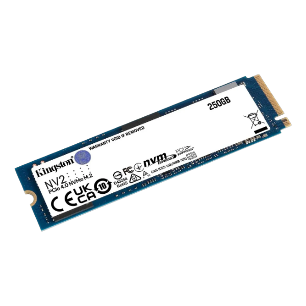 250GB Kingston NV2 SSD, M.2, 2280, 250 ГБ, PCI-E 4.0 x4, NVMe, 3000 МБ/сек, 1300 МБ/сек