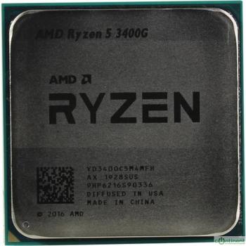 CPU AMD Ryzen 5 3400G OEM (YD3400C5M4MFH) {3.7GHz up to 4.2GHz/4x512Kb+4Mb, 4C/8T, Picasso, 12nm, 65W, Radeon Vega 11 1400MHz, unlocked, AM4}