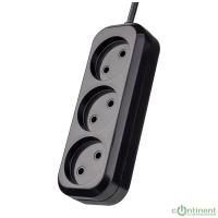 Perfeo Сетевой удлинитель без заземления "RU POWER", PF_B4066  (3,0м, 3 розетки, чёрный (Р16-012))
