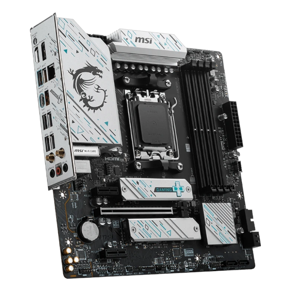 MSI B650M GAMING PLUS WIFI mATX, Socket AM5, чипсет AMD B650, 4xDDR5, PCI-E 4.0, 2xM.2, Type-C,сеть: 2.5 Гбит/с, Wi-Fi, Bluetooth, HDMI, DisplayPort