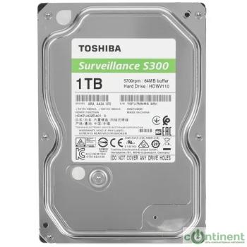 HDD 1Tb TOSHIBA S300 Surveillance 5400rpm 64Mb SATA3 3,5" HDWV110UZSVA"