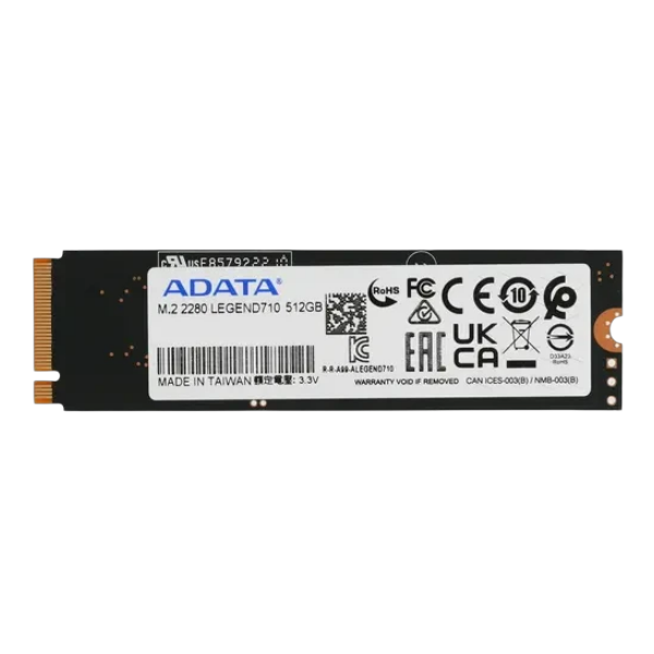 512GB ADATA Legend 710 SSD, M.2, 512 ГБ, PCI-E 3.0 x4, NVMe, 2400 МБ/сек, 1600 МБ/сек