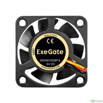 Exegate EX295193RUS Вентилятор 5В DC ExeGate EX04010S3P-5 (40x40x10 мм, Sleeve bearing (подшипник скольжения), 3pin, 5000RPM, 24dBA)