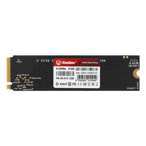 512Gb KingSpec NX-512 SSD, M.2, 2280, 512 Гб, PCI-E 3.0 x4, NVMe, 3400 МБ/сек, 3100 МБ/сек