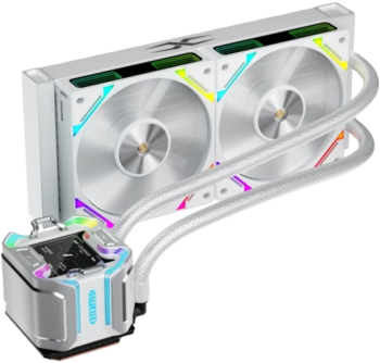 СЖО 1STPLAYER X-240 White, TDP 250 Вт, ЖК дисплей, ARGB, 2x120mm