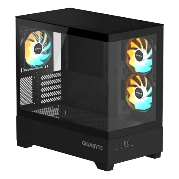 Корпус Gigabyte C201 Panoramic, чёрный, mATX, Mini-Tower